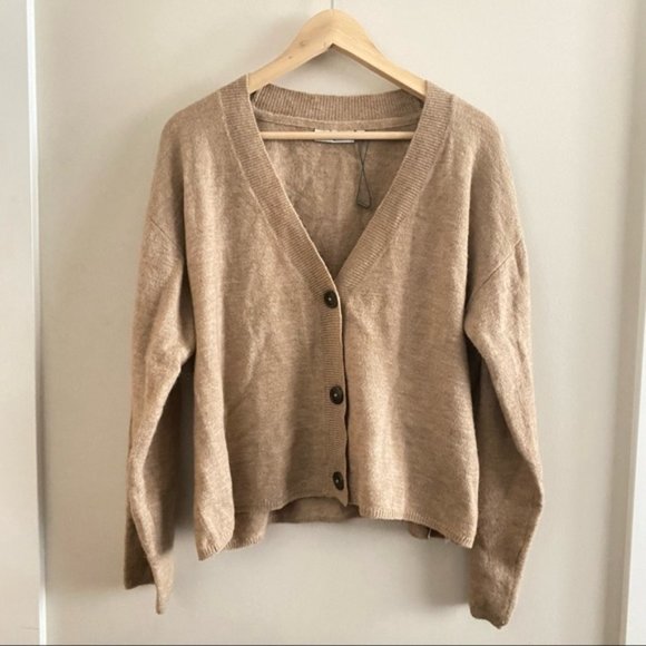 MINIMUM Brown Moffie Button Alpaca Cardigan - Picture 3 of 11